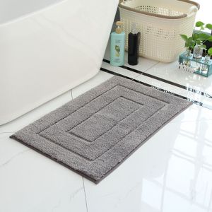 Tapis de bain gris antid&eacute;rapant 40x60cm, doux et absorbant, lavable en machine, id&eacute;al pour la douche, la baignoire et les toilettes. - Neuf