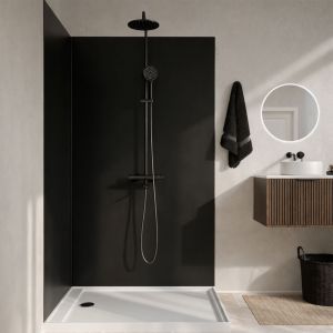 Pack 2 Panneaux Muraux en Aluminium Noir 90+120x210cm + Profil&eacute;s Noir - WALL'IT - Neuf