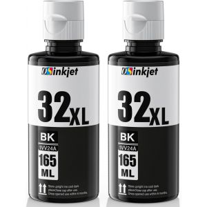 32XL Bouteille d'encre Noire Grande capacité 330 ML (1VV24AE) Compatible avec HP Smart Tank Plus 455 555 559 570 655 5105 5106 7005 7006 7305 7306 7605,32 XL Encre - Neuf
