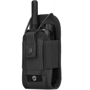 Pochette Tactique pour Interphone Porte-Radio Court Ajustable Étui Portable pour Talkie-Walkie Militaire Sac pour Intercom de Chasse avec Sangles Molle - Neuf