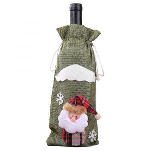 Ensemble De Vin De No&euml;l 2 Pi&egrave;ces D&eacute;coration De Vin D&eacute;coration De No&euml;l D&eacute;coration De Table De Salle &Agrave; Manger Couvercle De Bouteille De Vin De No&euml;l Couvercle De Bouteille De No&euml;l Champa - Neuf