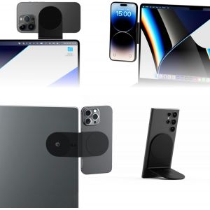 SUBZONAL-Edge Pro Core - Support Telephone Magnetique pour Ordinateur Portable et Tablette Aussi, Accessoire Bureau Travail et Gaming Compatible avec Magsafe et Tous Les T&eacute;l&eacute;phones, Noir - Neuf