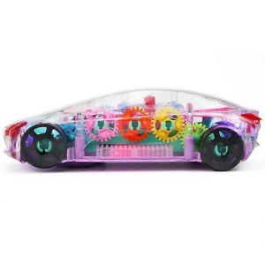 Children Electric Transparent Gear Toy Car Light And Music - Neuf
