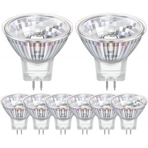 Pack De 8 Ampoule Halogene Gu4 Mr11 12v 20w,Ampoule Halogène Mr11 2800k Blanc Chaud Dimmable,Gu4 Halogene Pour Maison,Paysage,Encastré,Eclairage Sur Rail - Neuf