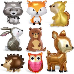 8 Pièces Ballons Animaux Jungle,Géant Animal Feuille D'aluminium Ballons,Ballon Anniversaire,XXL Aluminium-Helium Ballons tête d'animal pour Mariages Décorations de Fête de Douche de Bébé Enfants - Neuf