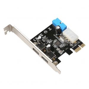 Adaptateur USB3 PCI Express Adaptateur PCIe x1 USB 3 0 2 ports Carte d'extension PCI30 PCI-e Contrôleur convertisseur PCI e vers USB 30 20 broches - Neuf