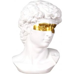 Buste de David statue en résine peinture dorée courbée aveugle statue grecque statue en résine statue humaine sculpture décoration de table familiale (blanc) - Neuf
