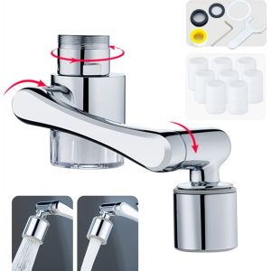 1080° Degrés de Rotatif Multi-fonction d'Extension de Robinet, 2-stade Réglable Aérateur pour la Cuisine et la salle de Bains, Argenté - Neuf