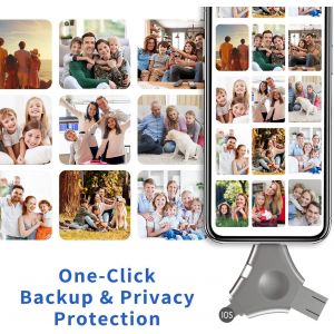 Clé Usb 512 Go Pour Iphone,4 En 1 Clé Usb Pour Télécharger Des Photos,Usb C Pen Drive Usb Stick 3.0,Haute Capacité Memory Stick Compatible Avec Iphone,Pad/Android/Pc - Neuf