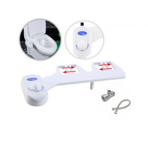 Abattant de bidet unisexe avec buse r&eacute;glable et pi&egrave;ces m&eacute;talliques - Neuf