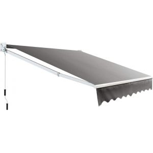 Ulteronixshop-Auvent &agrave; Bras articul&eacute;s, Protection Solaire et Eau, 250 x 200 cm, Store r&eacute;tractable avec Cadre en Aluminium et manivelle, Store de terrasse Angle r&eacute;glable de 40 &agrave; 100 &deg; pour Balcon, ter - Neuf