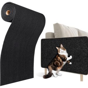 Kalanka-Protection Canap&eacute; Chat Anti Griffe Noir Moquette Griffoir Mural Chat Autocollant 30cmx2m Tapis Grattoir Chats Noir Pour Porte Meuble Mur Pied De Table &Eacute;pais Griffoir En Rouleau Chaton - Neuf