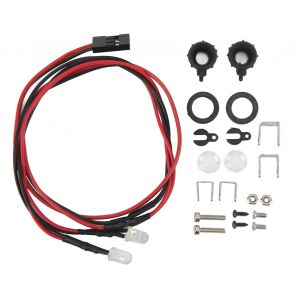 Projecteur de voiture RC, base reglable, eclairage blanc en plastique, faible consommation d'energie, phares de modele RC generaux, lampe ronde - Neuf