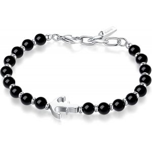 Eryi-Bracelet Pierre Breloque Ancre Marine Homme - Neuf