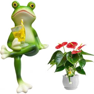 BHHBB-Figurines décoratives de jardin en forme de grenouille verte à suspendre pour pot de fleurs, mini étang, statue d'animaux en résine, décoration de jardin, pour jardin, balcon (B) - Neuf