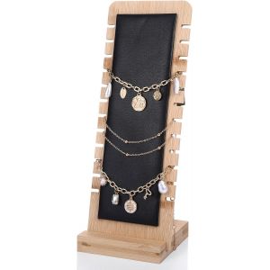 Kal-12 Fentes En Bois Pour Colliers - Présentoir À Bijoux - Support Vertical Pour Bijoux - Noir - Neuf