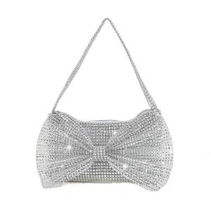 Les Femmes Bow Soirée Embrayage Sac À Main Avec Strass Étincelants, De Conception Élégante Pour Les Événements Officiels Et L'utilisation Quotidienne - Neuf