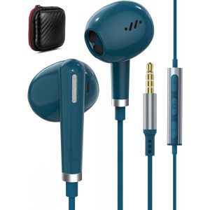 KALANKA-3,5MM Ecouteurs Intra-auriculaire Filaire pour Redmi 14C Note 14 13 12 Pro+ 11 11S 10S,3,5 MM &Eacute;couteurs filaires st&eacute;r&eacute;o Sport avec Micro de contr&ocirc;le du Volume Casque pour Samsung Galaxy A15 A - Neuf
