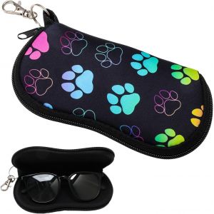 Étui À Lunettes Souple En Néoprène Avec Fermeture Éclair Et Clip - Pour Homme Et Femme - Durable Et Portable, Noir, M - Neuf