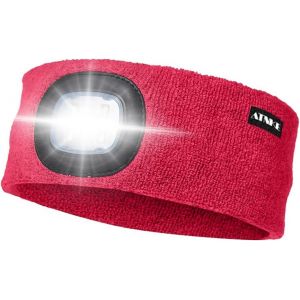 Led Sport Bandeau,Rechargeable Par Usb Ultra-Lumineux 4 Lampe,Elastique Antid&eacute;rapant Bandeau Cheveux Sueur Absorbant Pour Running Basketball Yoga Cyclisme Fitness - Neuf