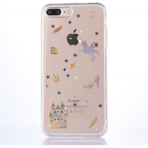 Kal-Transparent Coque D`Iphone 8 Plus/7 Plus Avec Film De Protection D'écran, Strass Brillants, Résistante Aux Chocs, Souple Et Flexible En Polyuréthane Thermoplastique Fine -Licorne - Neuf