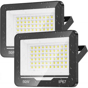 Dgbcz-Spot Projecteur Led Extérieur 50w 2 Pièce - 5000lm 6500k Blanc Froid Lampe Phare Led Exterieur Ip67 Etanche Eclairage Halogene Extérieur Pour Terrasse,Jardin - Neuf