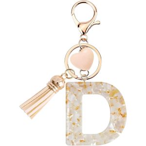 Kal-Porte-Clés Pour Fille - Pendentif En Forme C?ur - Porte-Clés Avec Lettre Porte-Clés Fille Initiale- Cadeau Pour Femme Gland Or Porte Clef Femme - Neuf