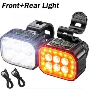 Vélo Q6 Lumière Ensemble De Vélo Led Avant Feux Arrière Usb Charge Vtt Route Surligner Lampe Vélo Lumière Lampe Vélo Accessoires--510190-1pair - Neuf