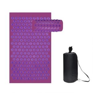 Tapis De Yoga D'acupression, Coussin Applicateur De Kuznetsov, Massage Sensi, Aiguilles Corporelles Avec Pointes, Oreiller, Masseur De Pieds, Fitness, Pilates-3 Pièces Violet2 - Neuf