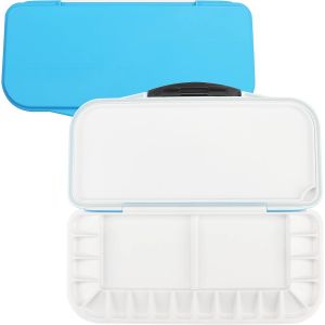 Belle Vous Palette Aquarelle Pliable 18 Godets - Boite Aquarelle Vide Bleue Humide Portable/Voyage - Aquarelle Palette, Huile/Acrylique, Mélange De Peintures Et Gouache - Neuf
