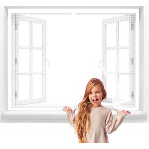 MAA-MagnéTique Moustiquaire Fenêtre 130x150cm Porte MagnéTique Rideau De Porte Moustiquaire Anti Insecte Mouche Moustique pour Porte d Entrée Intérieur/Patio/Coulissante Blanc - Neuf