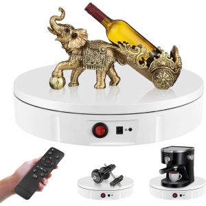 Plateau Tournant Electrique, 100Kg 30Cm Table Tournante Rotative Électrique Rechargeable À 360 Degrés Avec Télécommande Vitesse Réglable Direction Pour La Photographie Affichage Vi[LAV1288] - Neuf