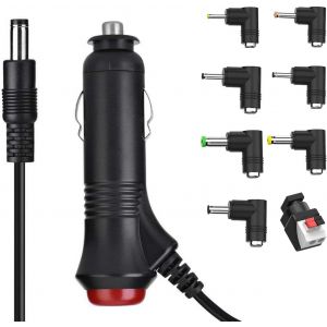 Chargeur De Voiture Universel 12v 2a Pour Tablettes, Appareils Photo, Lecteurs Dvd, Haut-Parleurs, &Eacute;tiqueteuse,Bande Led Et Autres Produits &Eacute;lectroniques Chargeur De Voiture, Avec 8 Adaptateurs, 1,8m - Neuf