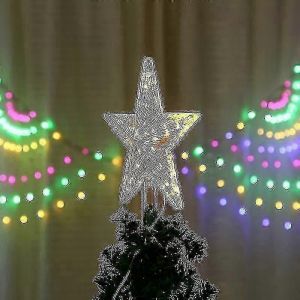 Arbre De No&euml;l Haut Avec 10 Leds Avec La Prise D'Alimentation &Agrave; Illumination De L'Arbre De No&euml;l Haut En Blanc Chaud - Arbre De No&euml;l De Star Haut Sommet De L'Arbre - Neuf
