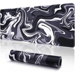 JGD-Tapis de souris japonais allong&eacute; Grand tapis de jeu antid&eacute;rapant avec base en caoutchouc et bords cousus - Neuf