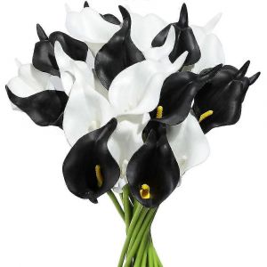 20Pcs Calla Mariage Mariage Bouquet PU Fleurs Artificielles Arrangement Pour Bureau À Domicile Décor De Fête (Bl - Neuf
