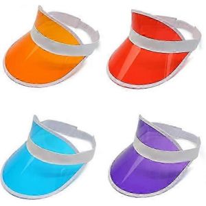 4 Pièces Pare-Soleil Unisexe,Pare-Soleil En Plastique Transparent Des Années 80 Casquette De Soleil Pour Le Golf - Neuf