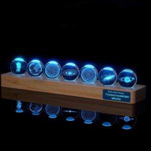 Bnhgc-Boule De Cristal 3d Avec Socle Led - Veilleuse Planète Avec Plusieurs Couleurs De Lumière - Meilleur Cadeau D'anniversaire - Décoration D'intérieur Pour Hommes, Enseignants, Garçons, Enfants, F - Neuf