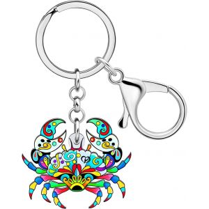 KAL-Porte-Clés En Acrylique Avec Motif Animaux De L'Océan, Requin, Crabe, Baleine, Tortue, Cadeau Pour Femme Et Fille - Neuf