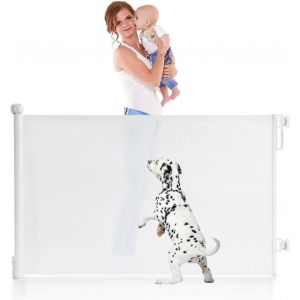 Barrière De Protection D'escalier,Extensible,Pour Bébés Et Animaux Domestiques,De 0 À 150 Cm,Convient Pour Escaliers,Portes,Intérieur Et Extérieur,Blanche - Neuf