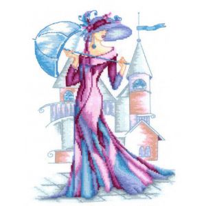 Kit Point De Croix Compt&eacute; Andriana "Soie Pourpre" 22x29 Cm - Neuf