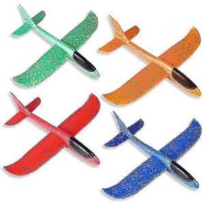 Pack de 4 jouets d'avion,avion planeur en mousse 18.9,lancer manuel,avion amusant - Neuf