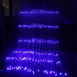 Bleu - 3X3M 320ED - Prise UE 220V - Guirlande Lumineuse Led Pour Noël, Rideau, Effet Cascade Et Pluie De Mété - Neuf