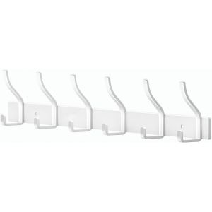 ERYI-Porte Manteau Murale Porte Manteaux Muraux Patères Porte Manteaux Port Manteau Mural Pour Cuisine, Salle De Bain Et Chambre (Blanc, 6 Crochets) - Neuf