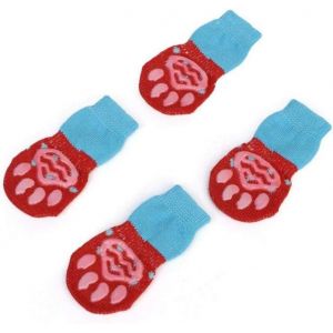 Lot De 2 Paires De Chaussettes Tricotées Antidérapantes Pour Chiots Et Petits Chiens - Neuf