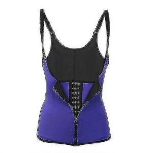 3 Clip & 1 Zip 6 Acier Désossé Waist Trainer Corset Sport Workout Body Shaper Tummy Control-Xl-Violet - Neuf