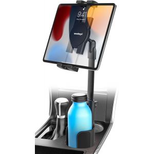 Support Tablette Voiture Gobelet Réglable En Hauteur, Fixation Tablette Gobelet Voiture Avec Bras Télescopique En Aluminium Pour Ipad Mini Air Pro, Galaxy Tab, Kindle, Fire, Téléphone, 4-13 - Neuf