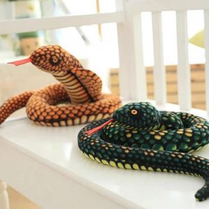 1pc Simulation Cobra Python Peluche Parodie Jouet Enfants Serpent Poup&eacute;e Cadeau Maison Decoration_Red Python - Neuf