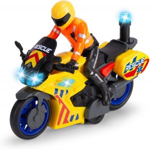 ERYI-Rescue Bike (17 Cm) - Véhicule De Sauvetage Yamaha À Partir De 3 Ans Avec Friction Et Figurine De Conducteur Mobile, Moto Jouet Pour Enfants Avec Lumière Et Son, Piles Incluses - Neuf