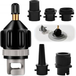 Letnerny-Adaptateur Pompe Sup, Adaptateur Valve De Kayak Pour Planche À Pagai Avec 4 Buses Compresseur Materiel De Gonfleur Pour Bateau À Rames Gonflable Paddle Bateaux Pneumatiques Planche À Pagaie - Neuf